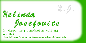 melinda josefovits business card